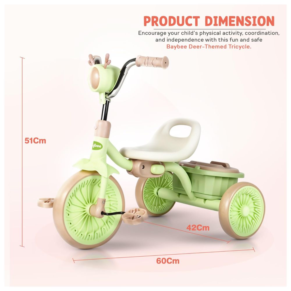 Baybee - Triky Foldable Baby Tricycle - Green