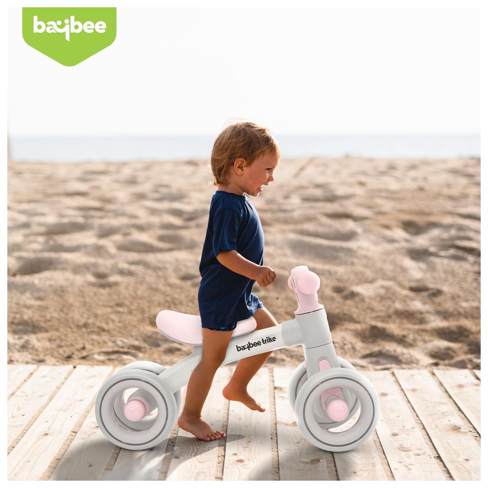 Baybee - 4 Wheels Baby Tricycle With EVA Wheels - Pink