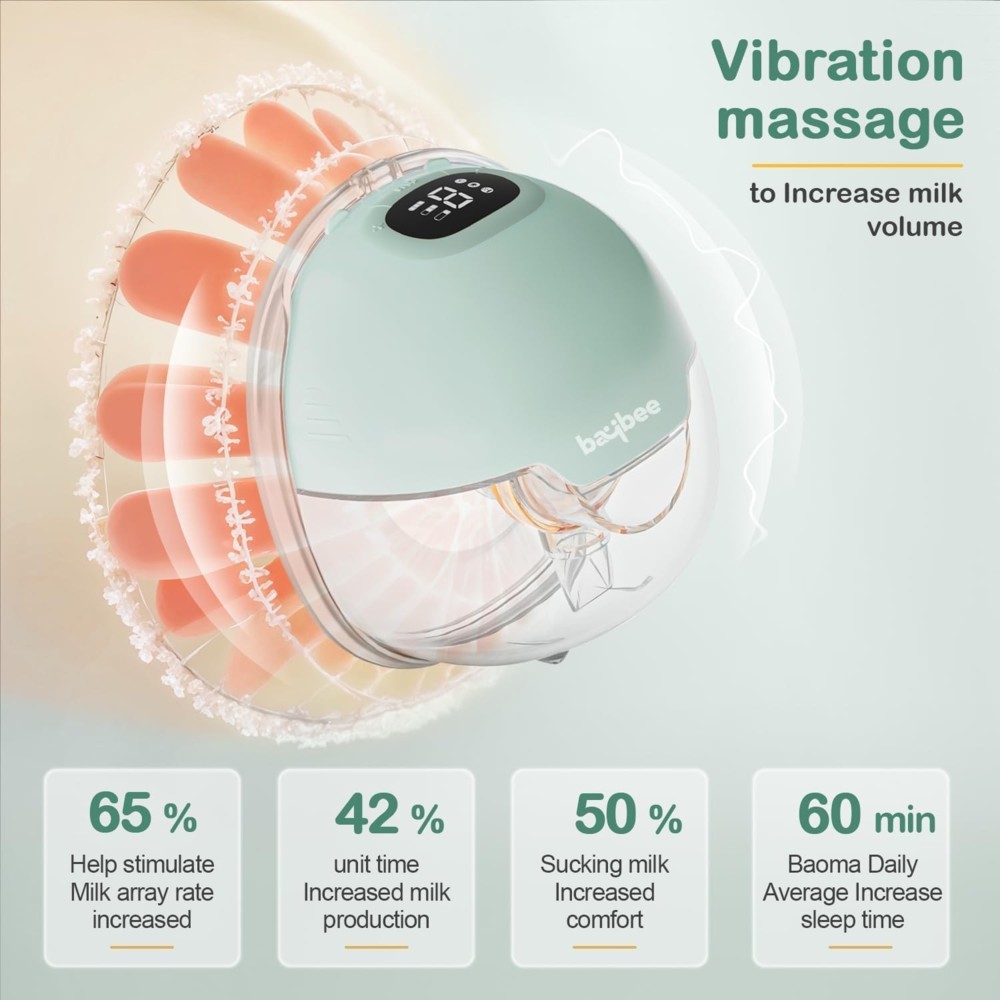 Baybee - Wearable Electric Breast Pump - Green