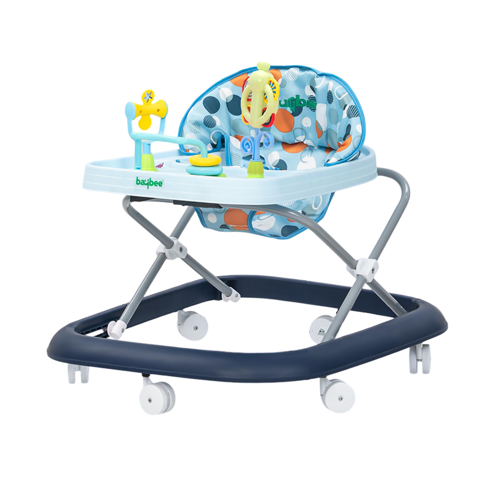 Baybee - Elzo Baby Walker With Adjustable Height, Music & Lights - Blue