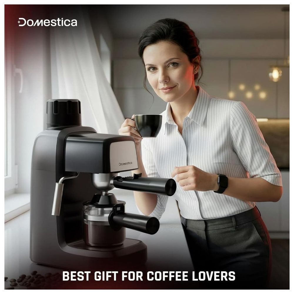 Domestica - Brewcraft 3.5 Bar Espresso Coffee Maker Machine - Black - 800 W