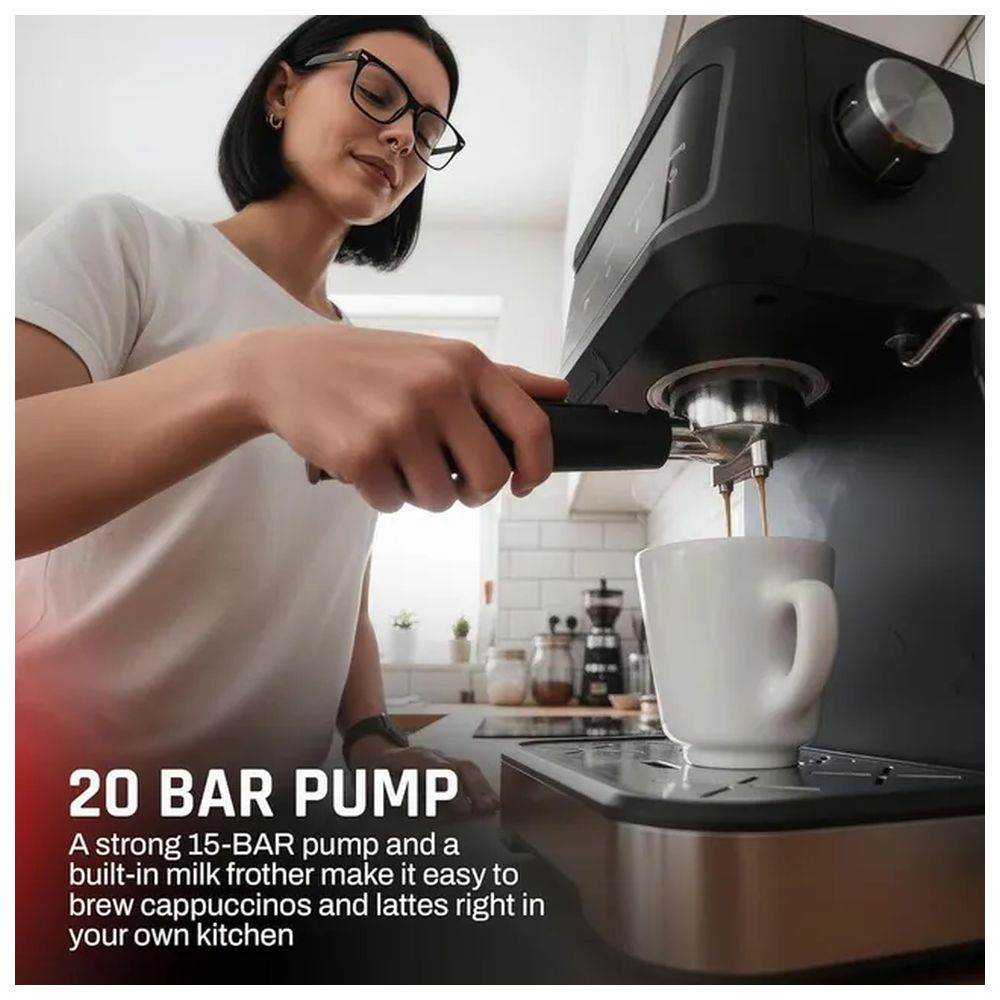 Domestica - Brewcraft Pro 2.0 Espresso 20 Bar Coffee Maker Machine - Black