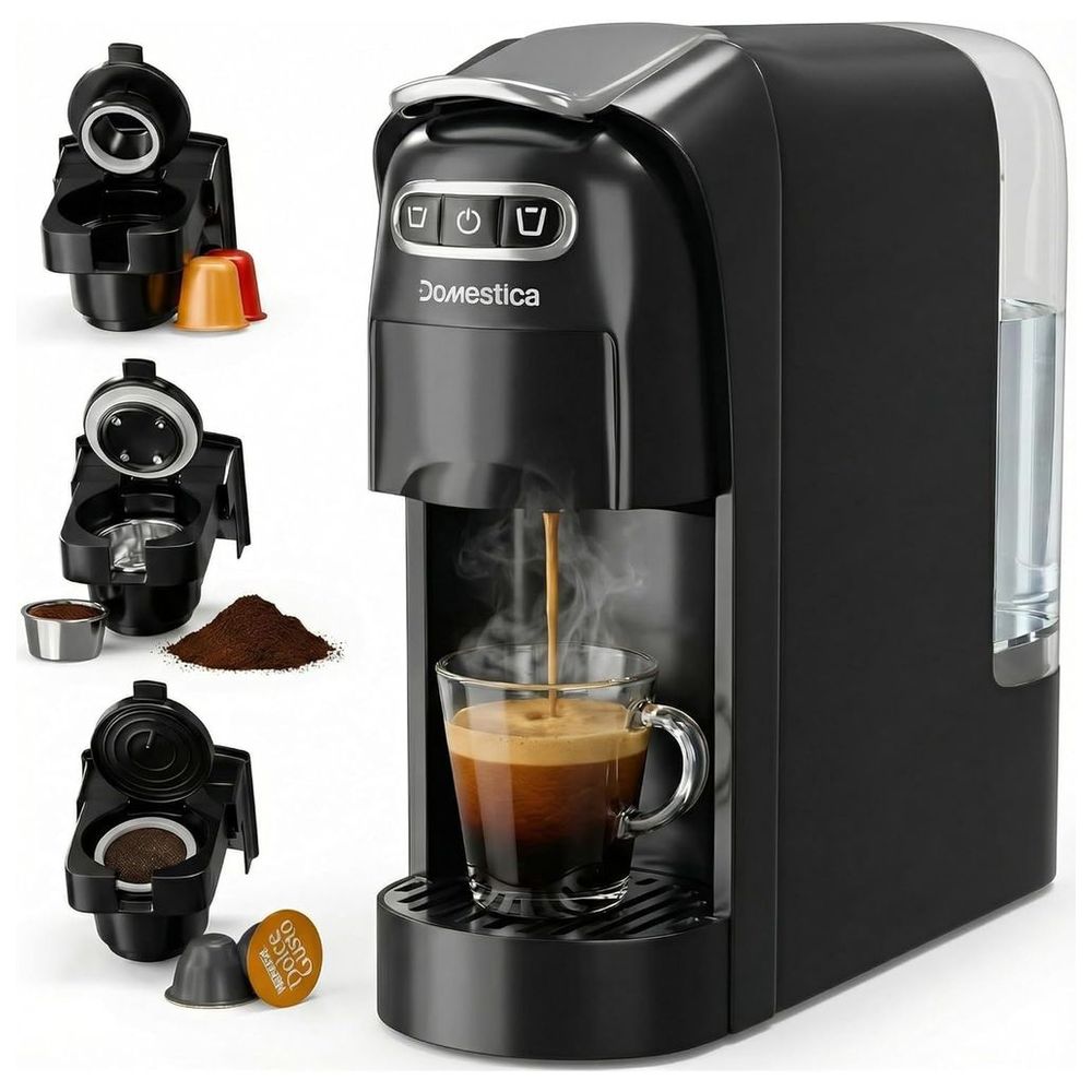 Domestica - 3-in-1 Brewcraft Pod Coffee Maker - Black - 1400 W