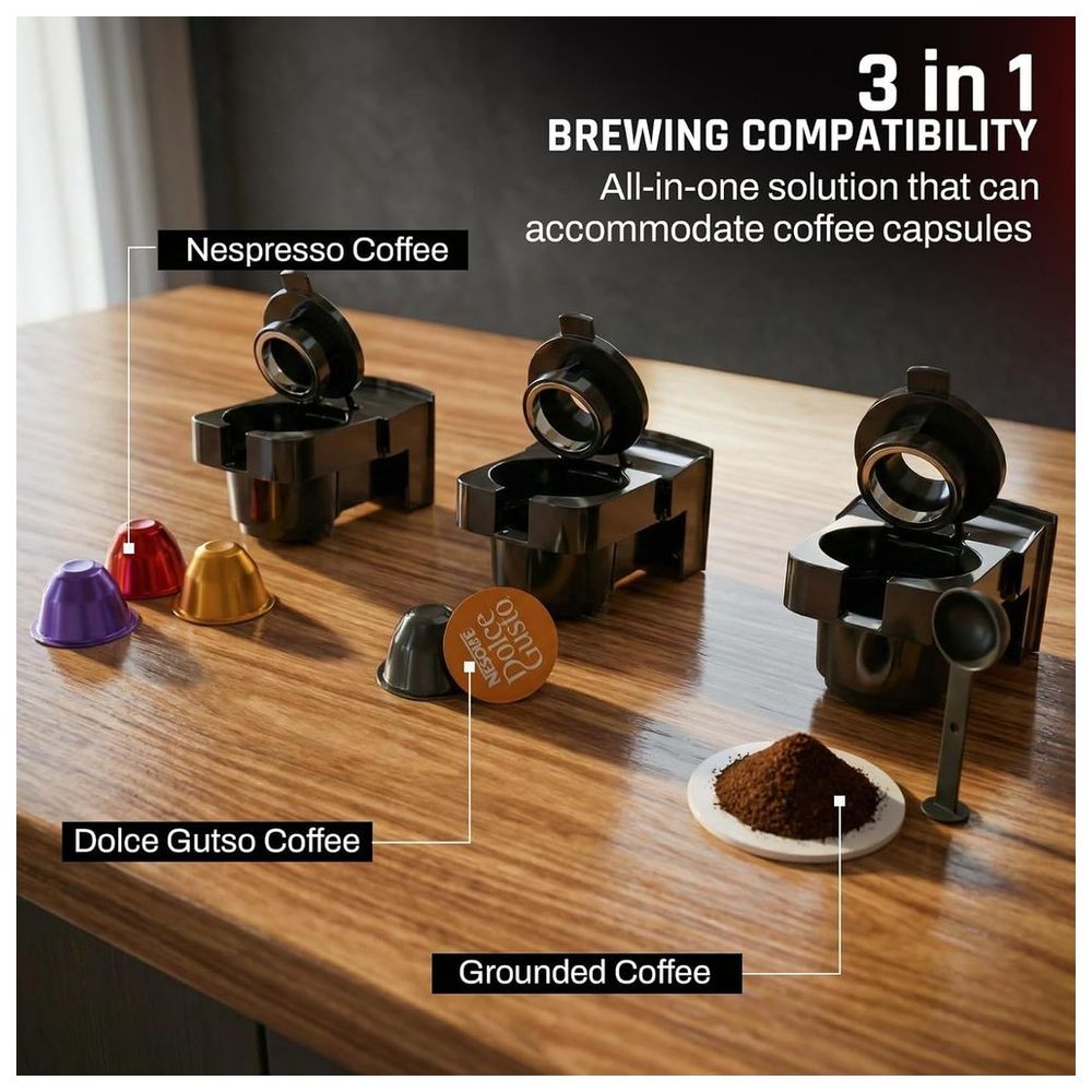 Domestica - 3-in-1 Brewcraft Pod Coffee Maker - Black - 1400 W