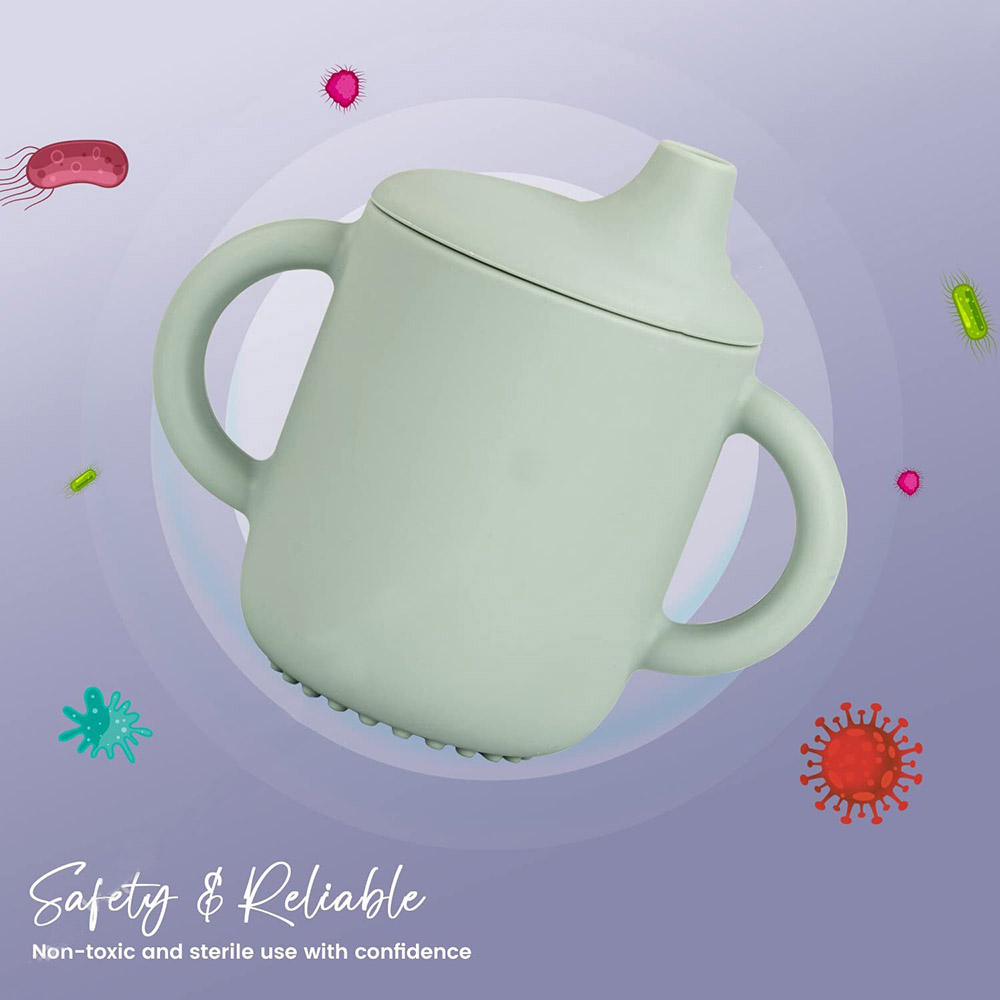 بايبي - كوب شرب سيليكون للأطفال مع مصاصة وغطاء