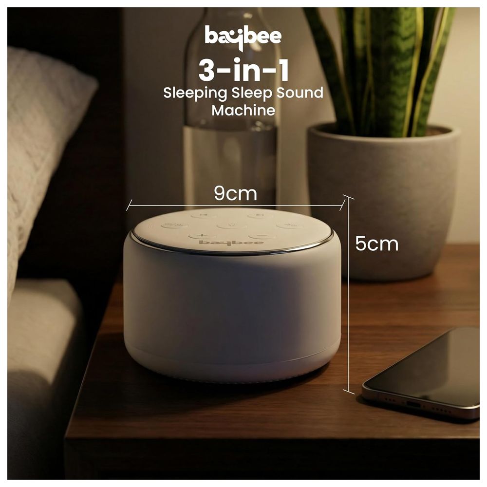 Baybee - 3-in-1 Baby White Noise Sound Machine With Night Light - White