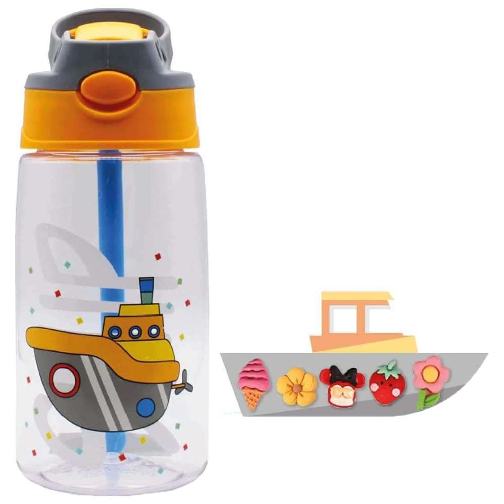 Snack Attack - BPA-Free Water Bottle w/ Spill Straw - Ship - 480 ml