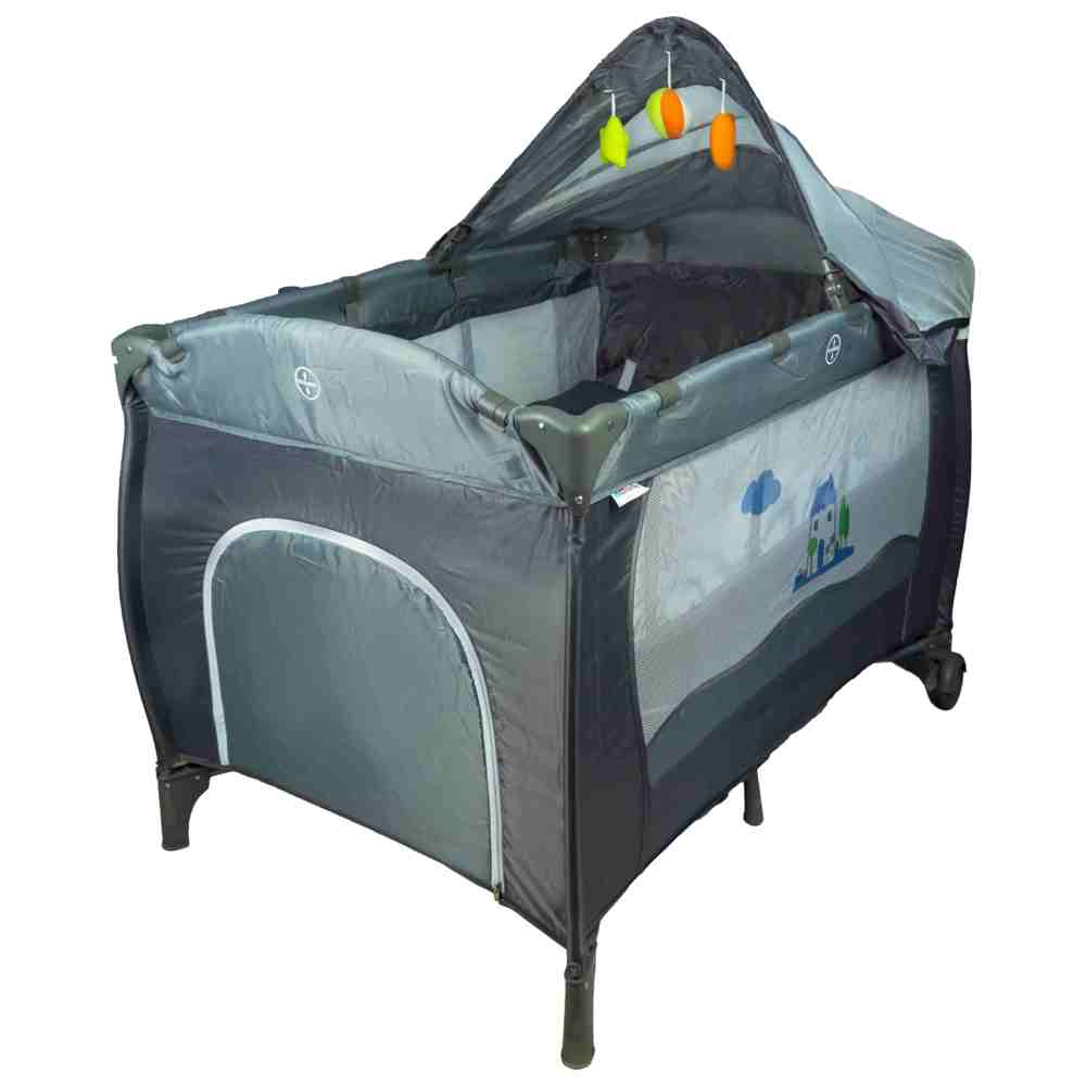 Molody - Baby Playpen w/ Hanging Toys - Grey