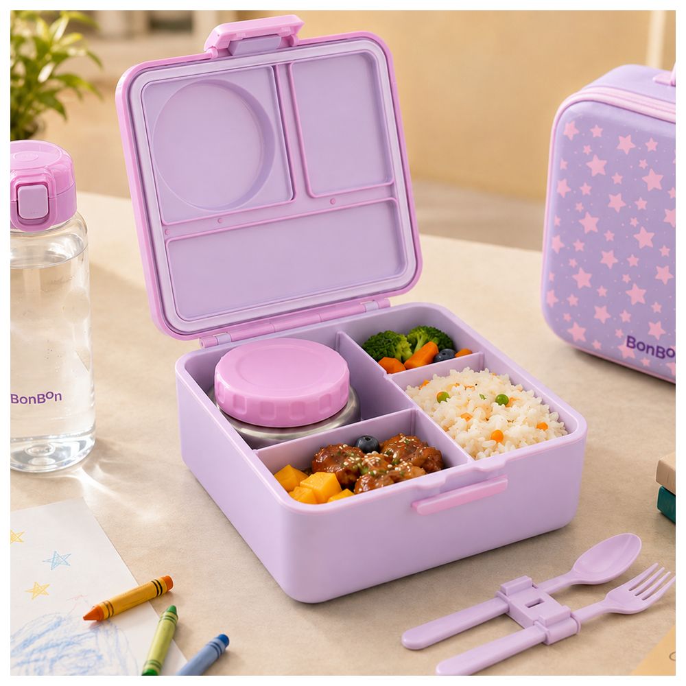 Bonbon - 3/4-Compartment Lunch Box With Insulated Food Jar - Star