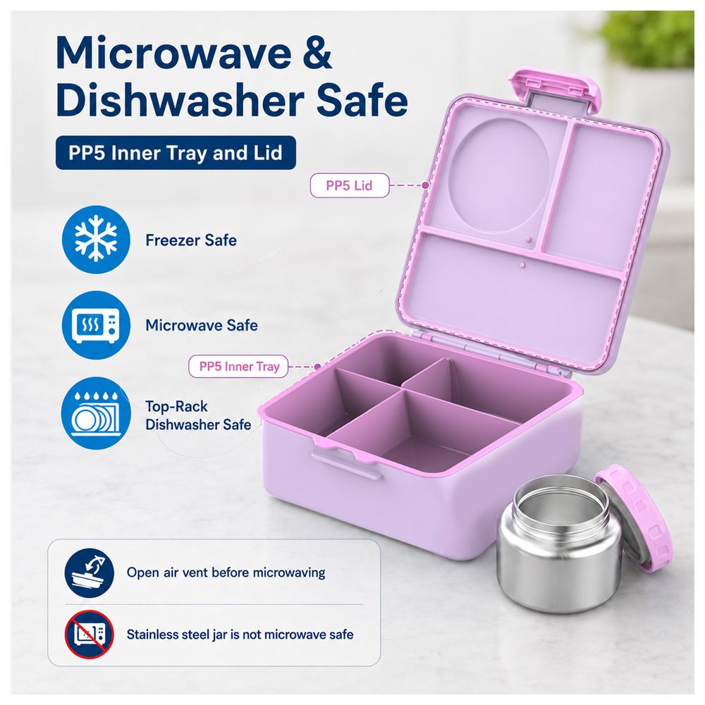 Bonbon - 3/4-Compartment Lunch Box With Insulated Food Jar - Star