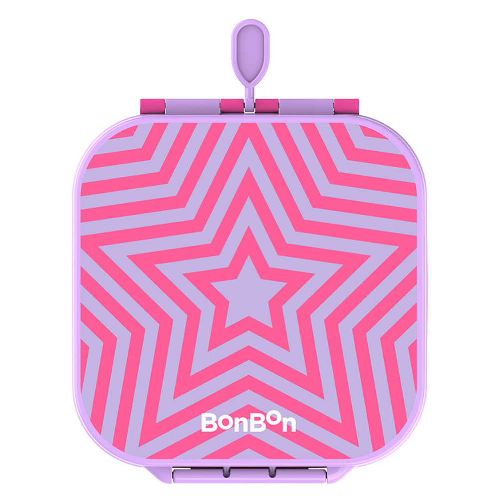 Bonbon - 3/4-Compartment Star Lunch Box With Insulated Food Jar - Purple