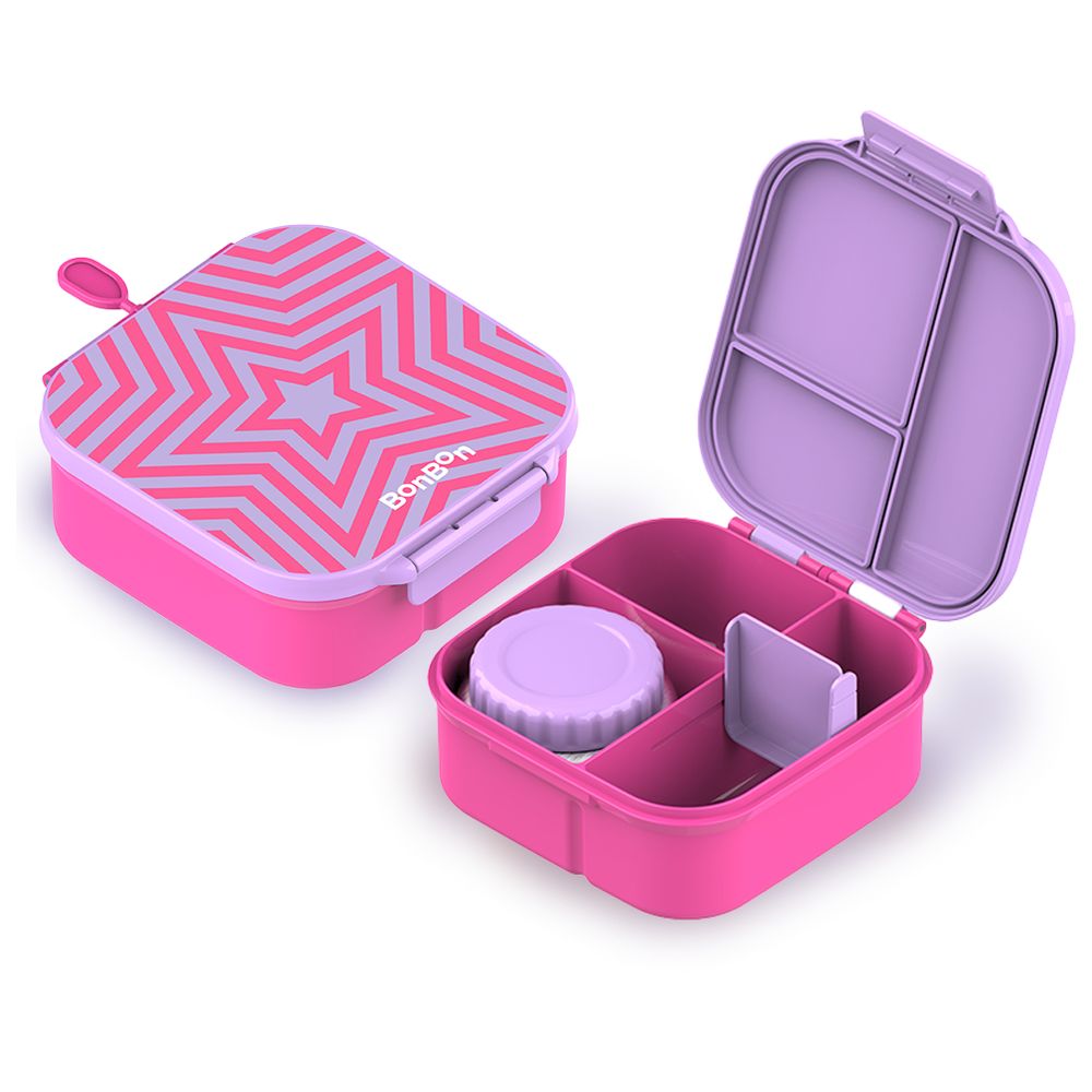 Bonbon - 3/4-Compartment Star Lunch Box With Insulated Food Jar - Purple