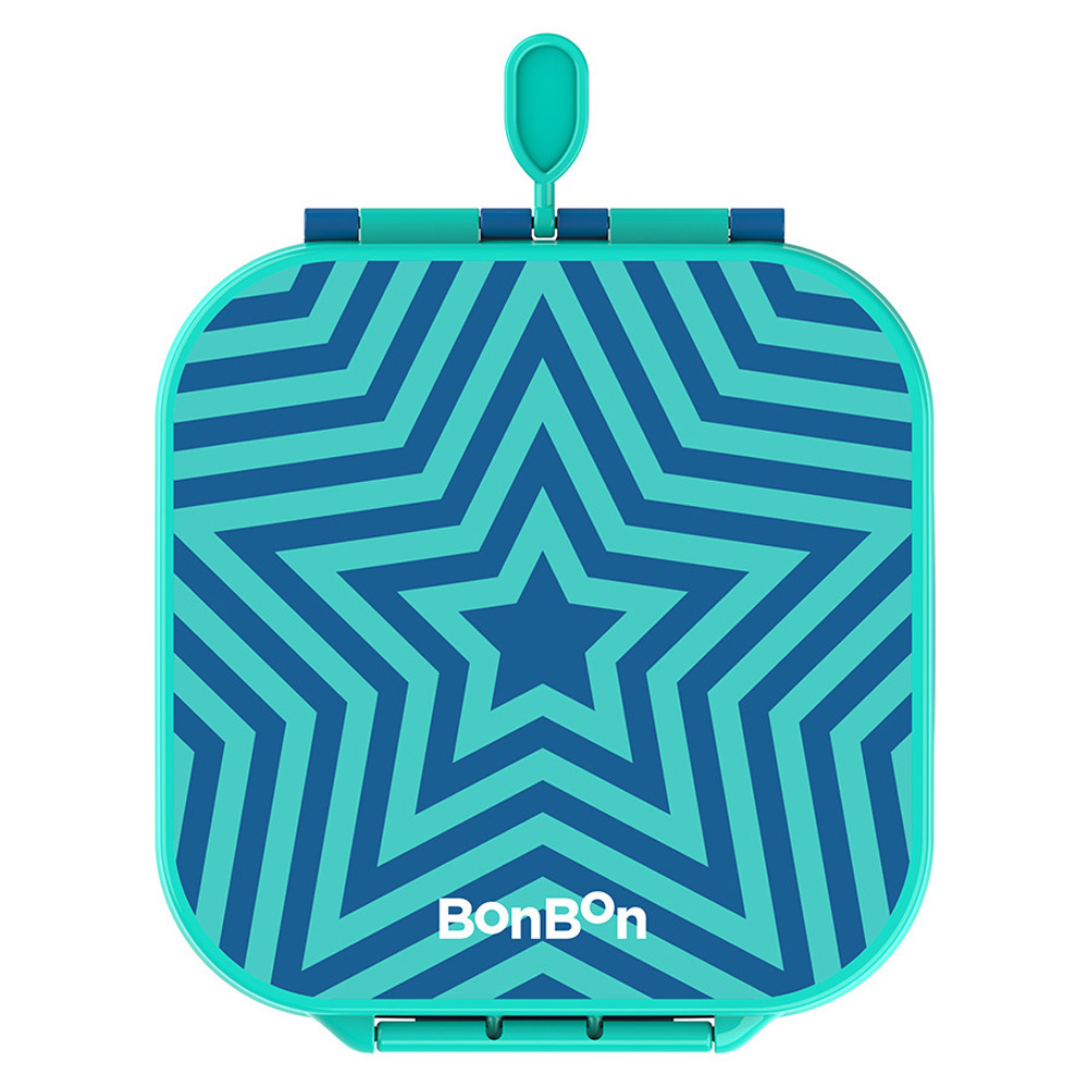 Bonbon - 3/4-Compartment Star Lunch Box With Insulated Food Jar - Green
