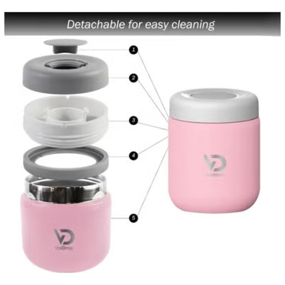 Voidrop - Insulated Thermos Food Jar - Pink - 500 ml