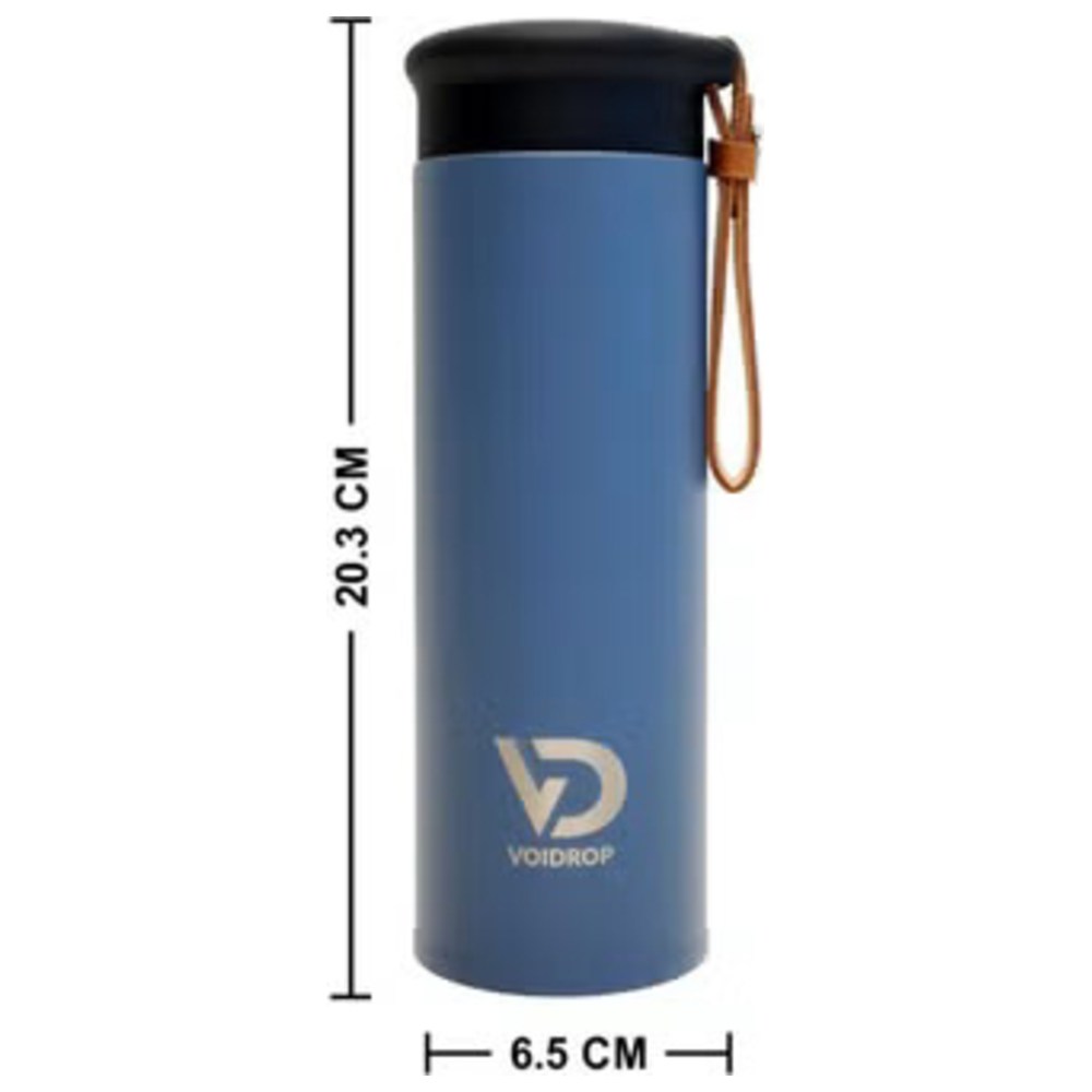 Voidrop - Insulated Water Bottle w/ Filter & PU Strap - Royal Blue - 450 ml
