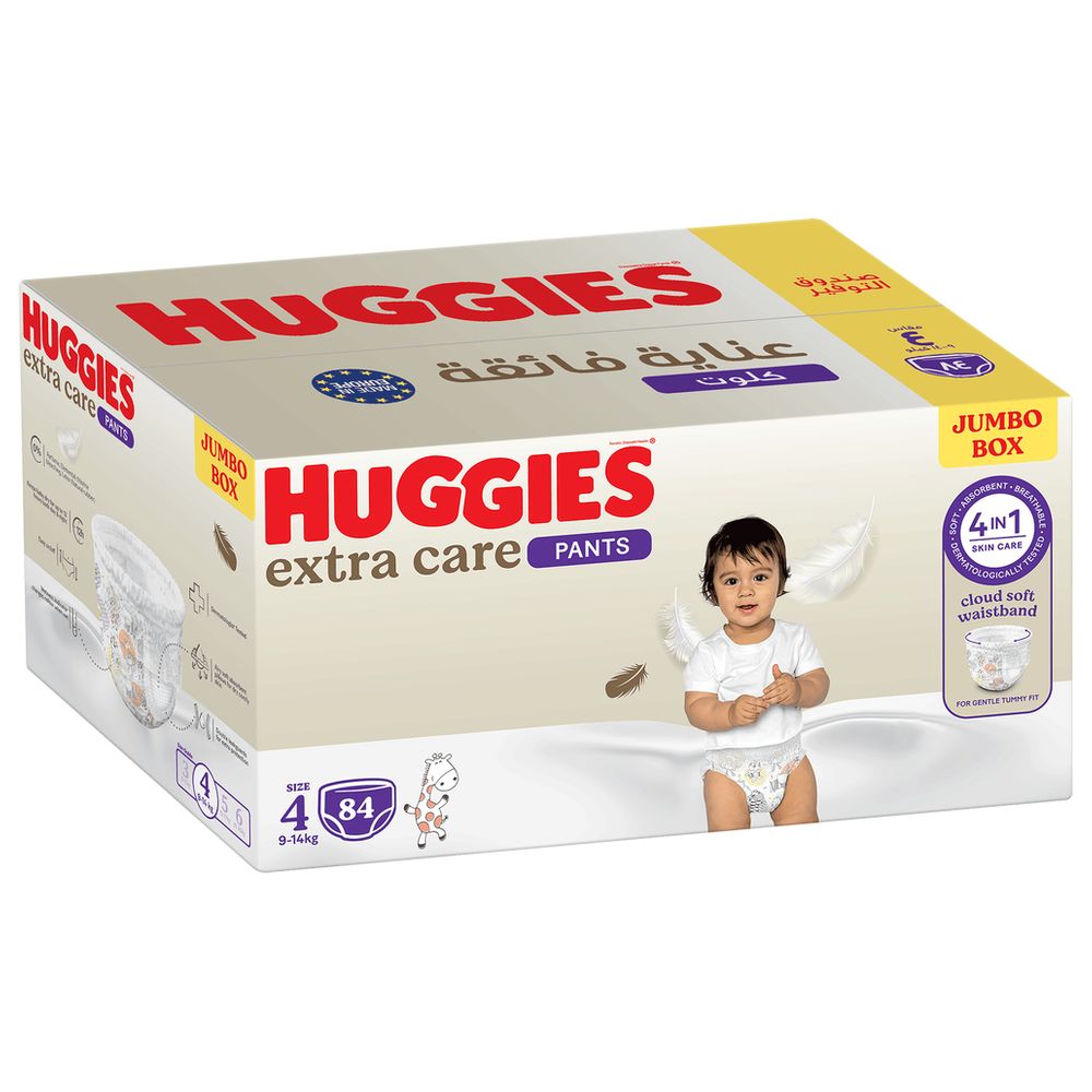 Huggies - Extra Care Pants - Jumbo Box - Size 4 - 9-14 kg - 84 Count