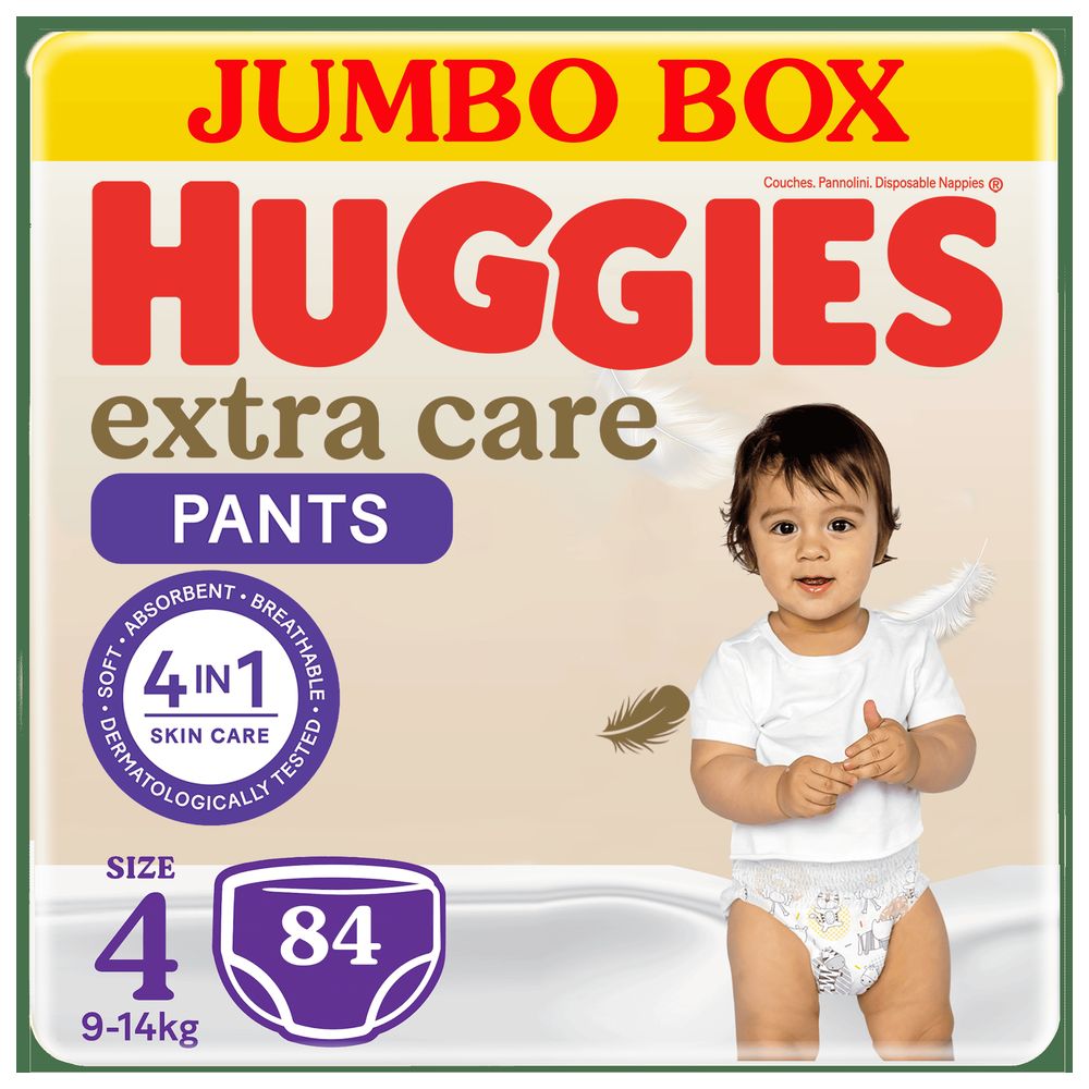 Huggies - Extra Care Pants - Jumbo Box - Size 4 - 9-14 kg - 84 Count