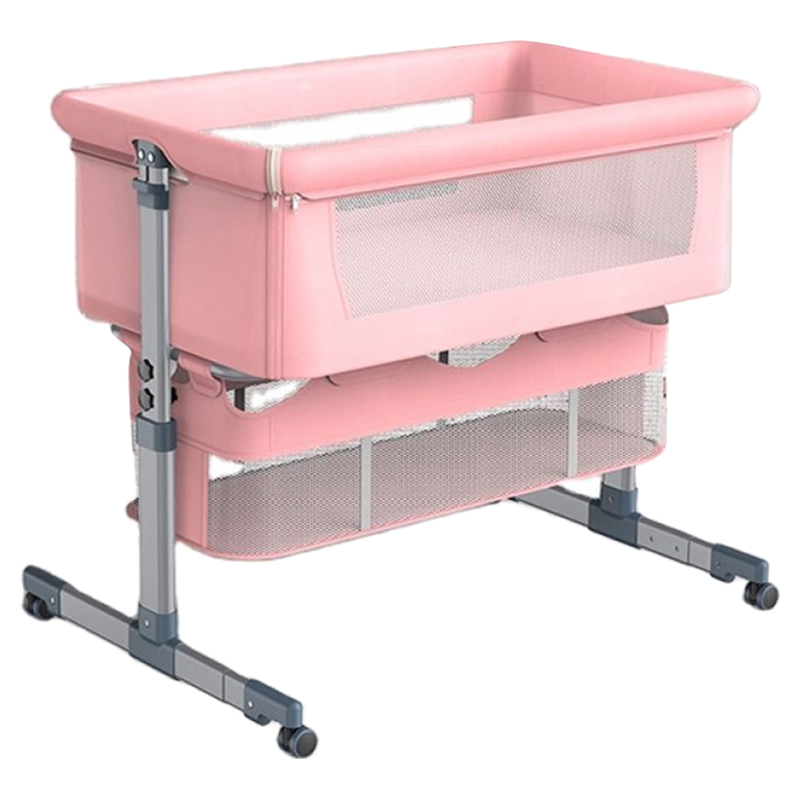 Dreeba Linen Fabric Baby Crib - Pink