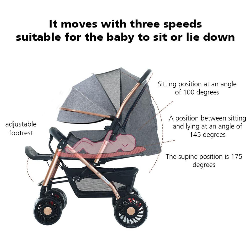 Dreeba - Two-Way-Push Baby Stroller - Black With Prints