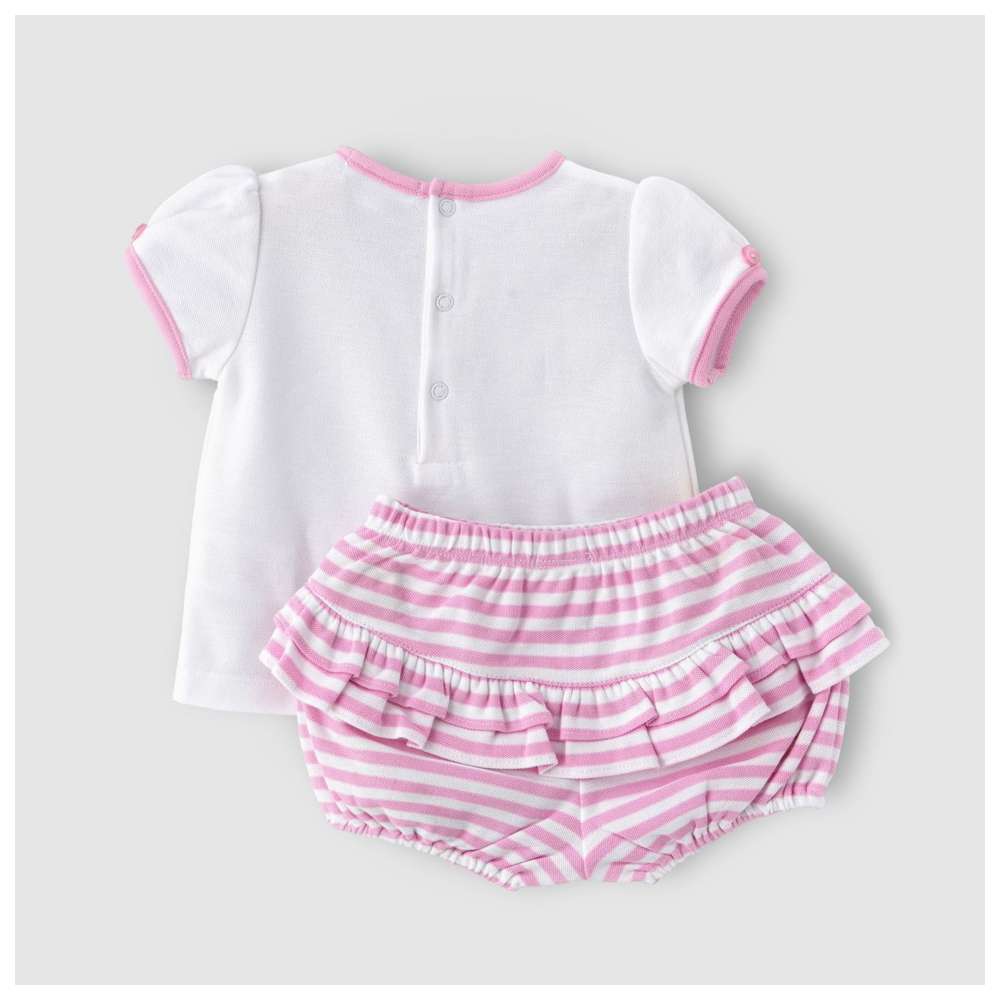 Boo Boo T-shirt & Bloomer - Pink/White - 2 Pcs