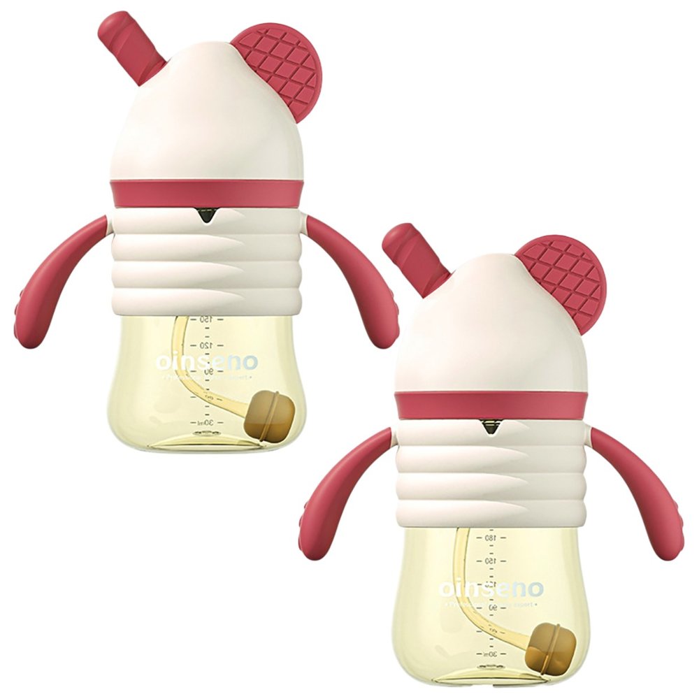 Hibobi - Baby Bear Sippy Cup - Pink - 240 ml