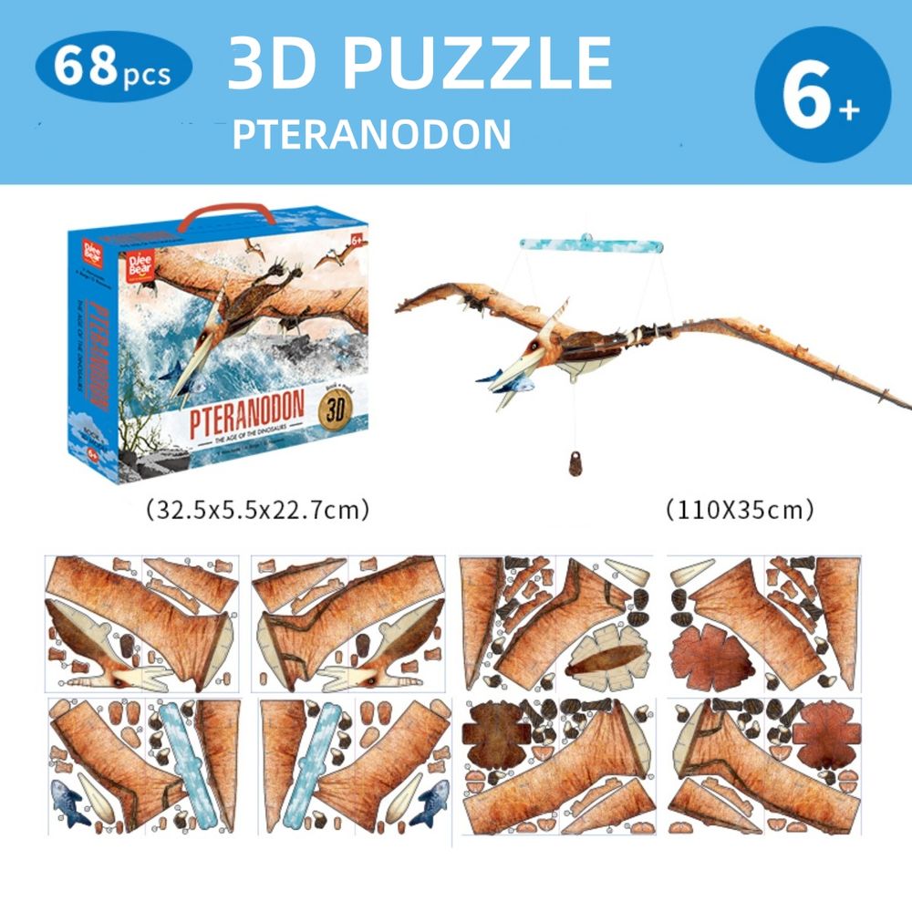 Hibobi - 3D Stereoscopic Puzzle - Pterosaur - 68 Pc Set