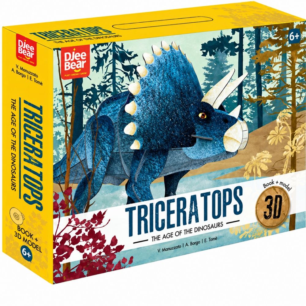 Hibobi - 3D Stereoscopic Puzzle - Triceratops - 39 Pc Set