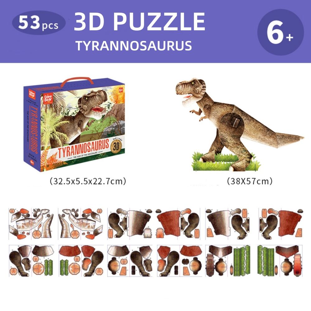 Hibobi - 3D Stereoscopic Puzzle - Tyrannosaurus Rex - 53 Pc Set