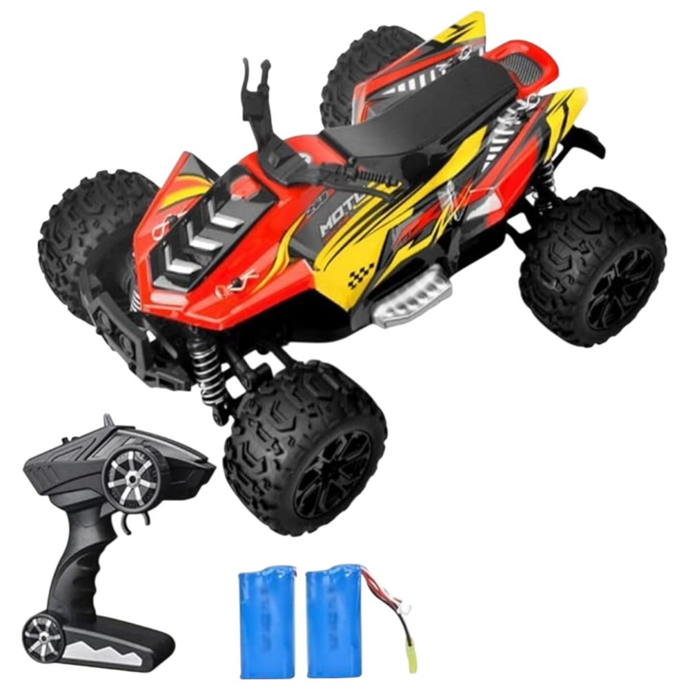 Hibobi - 1:18 Scale 4WD All-Terrain RC Monster Truck - Red/Black