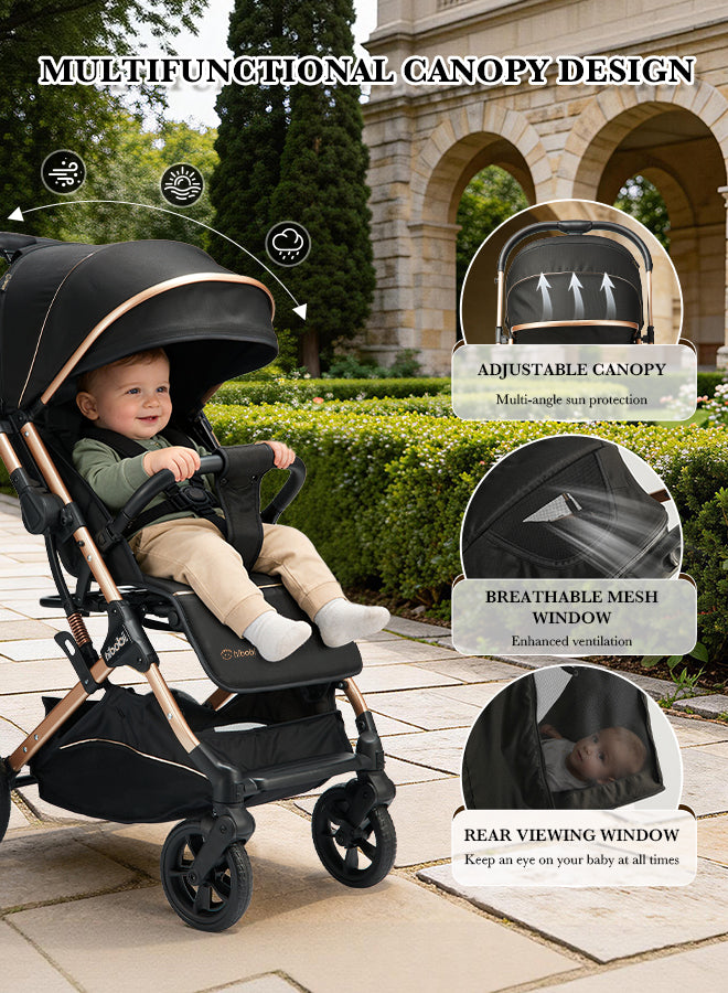 Hibobi - Reversible Baby Stroller - Black