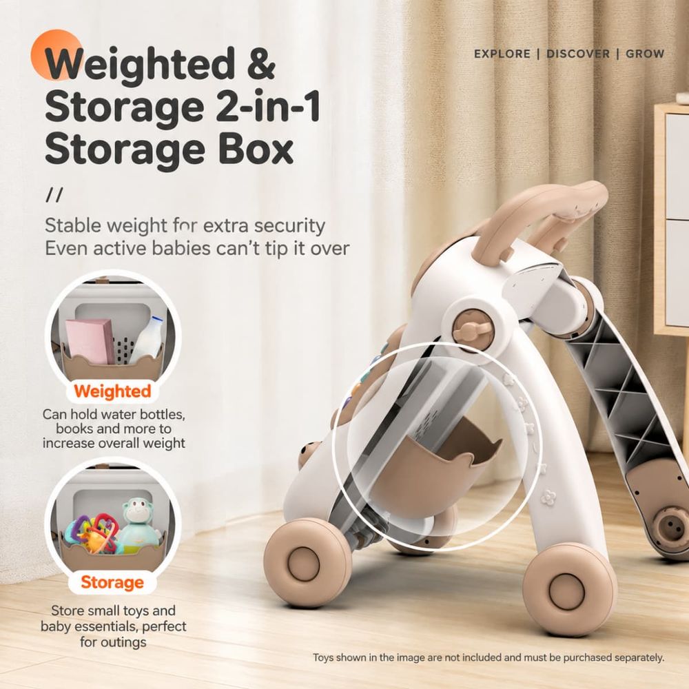 Hibobi - 2-in-1 Baby Push Walker - Khaki