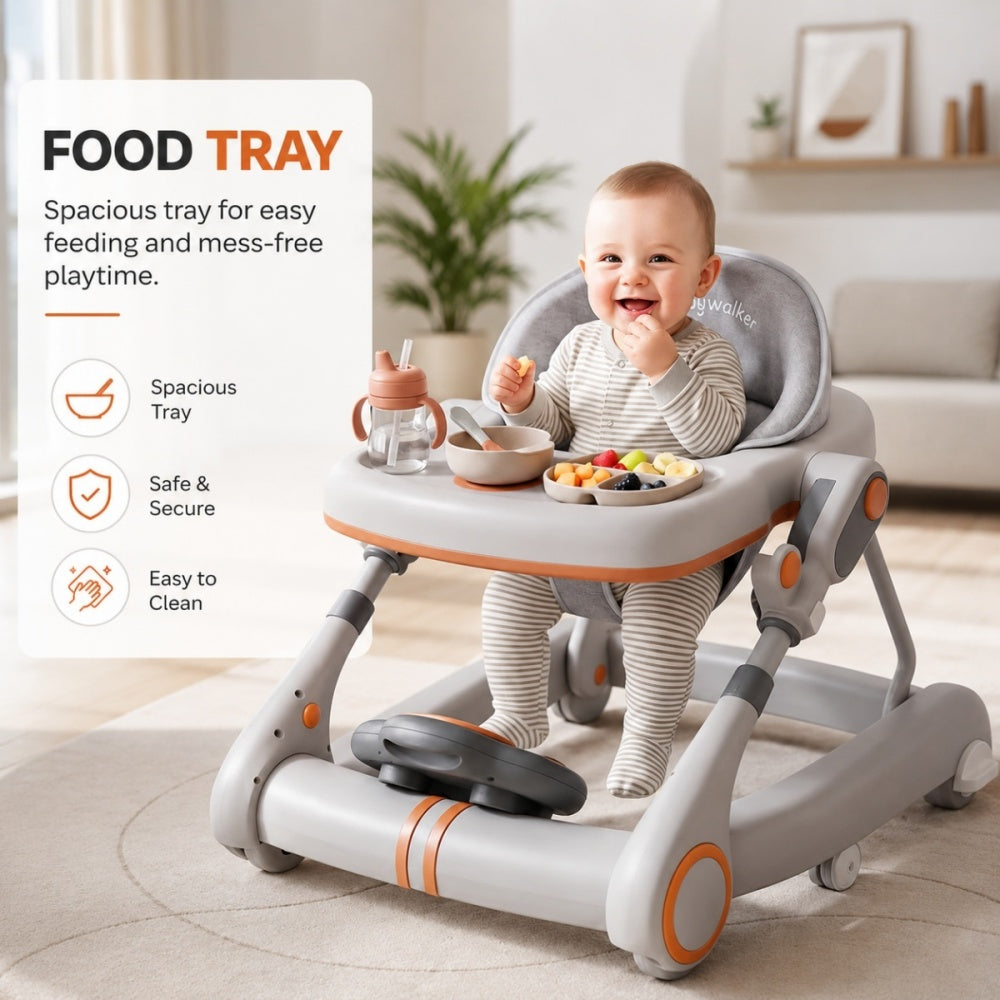 Hibobi - Foldable Baby Walker With Push Mode & Musical Activity Tray