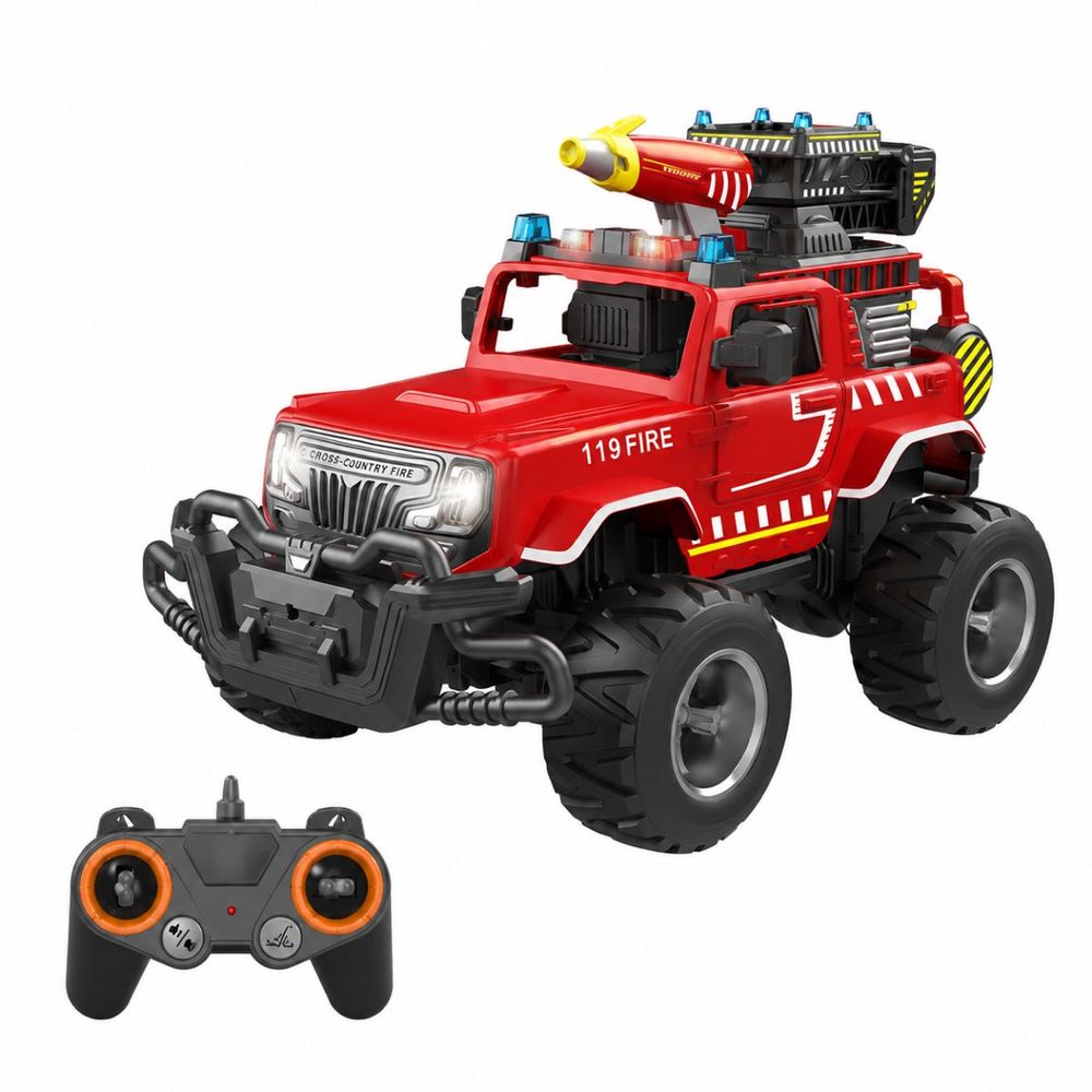 Hibobi - Remote Control Fire Truck With Water Spray, Lights & Sound - Red