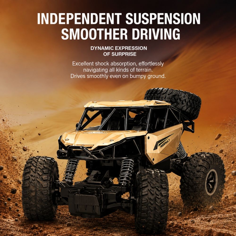 Hibobi - 4WD Remote Control Off-Road Car - Black/Gold