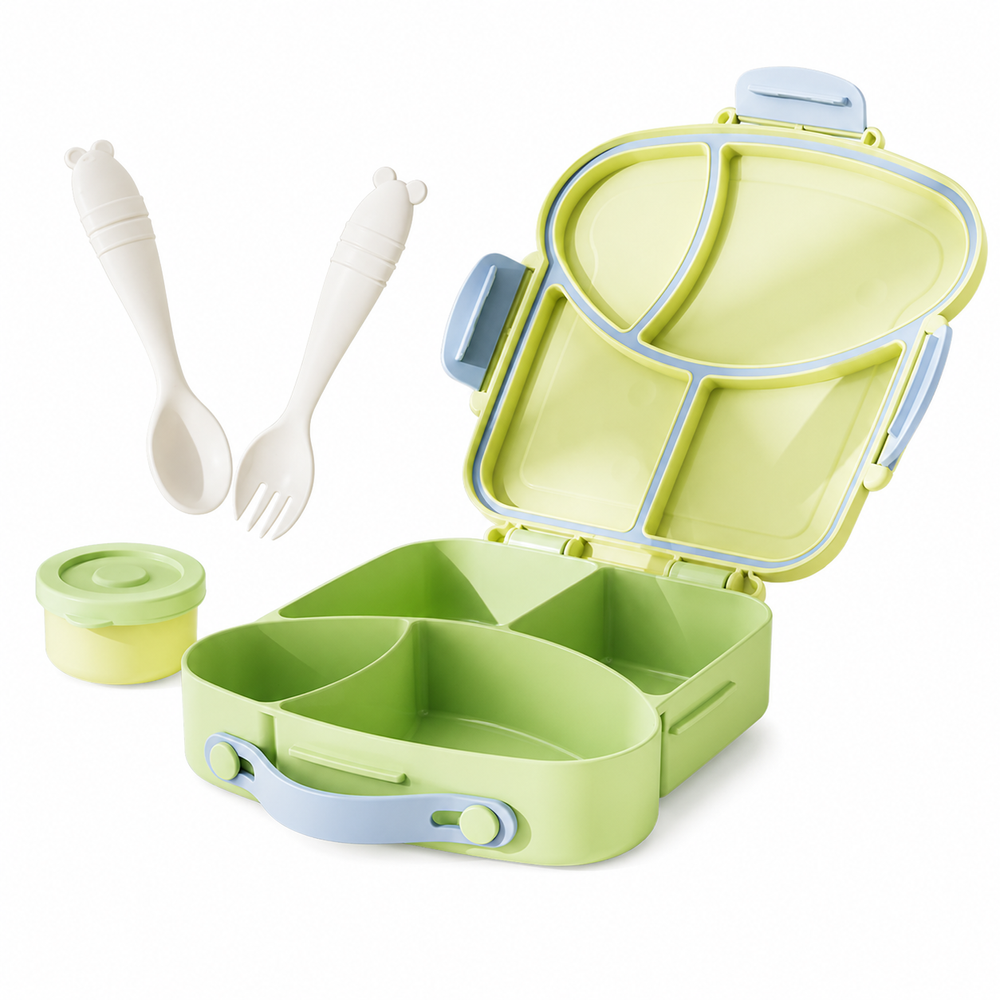 Hibobi - Multi-Compartment Lunch Box With Cutlery