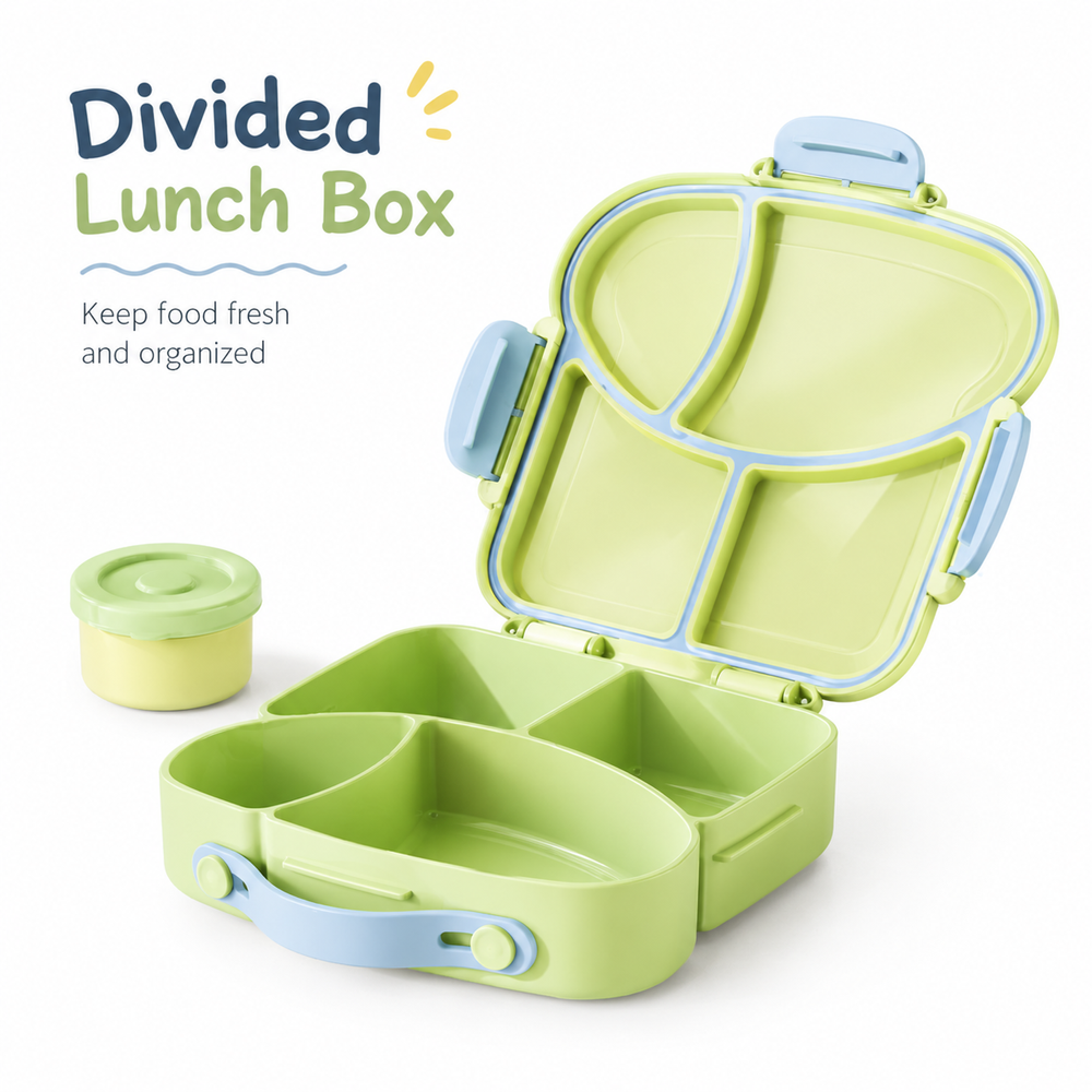 Hibobi - Multi-Compartment Lunch Box With Cutlery
