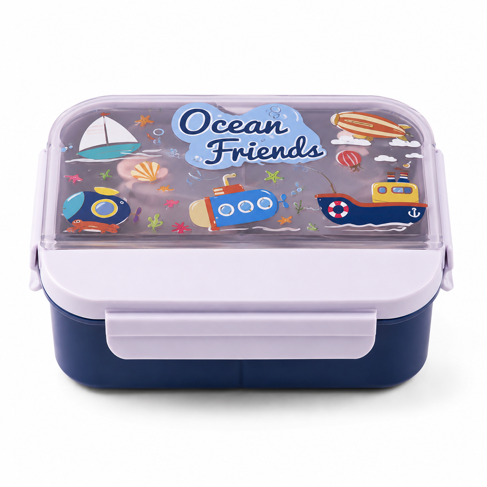 Hibobi - 4 Compartment Printed Lunch Box