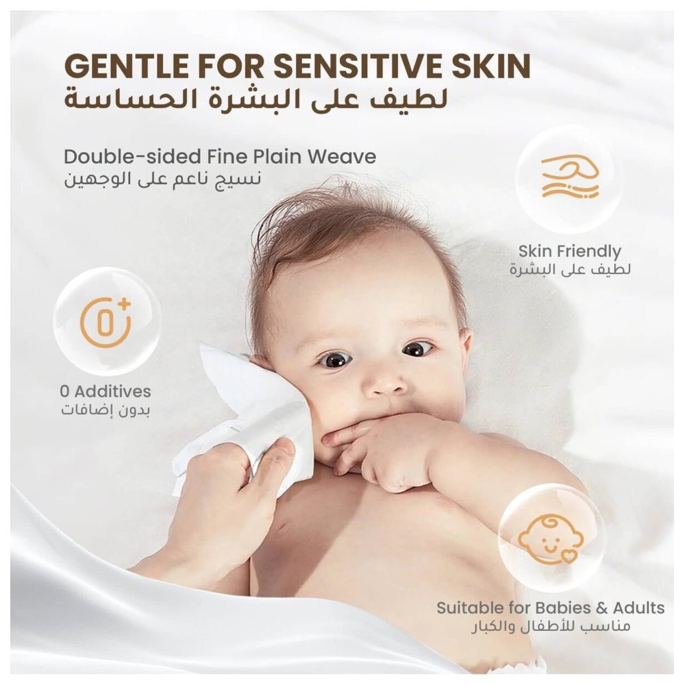 Hibobi - Ultra Soft Cotton Facial Towels - Pack of 6 - 600 Wipes