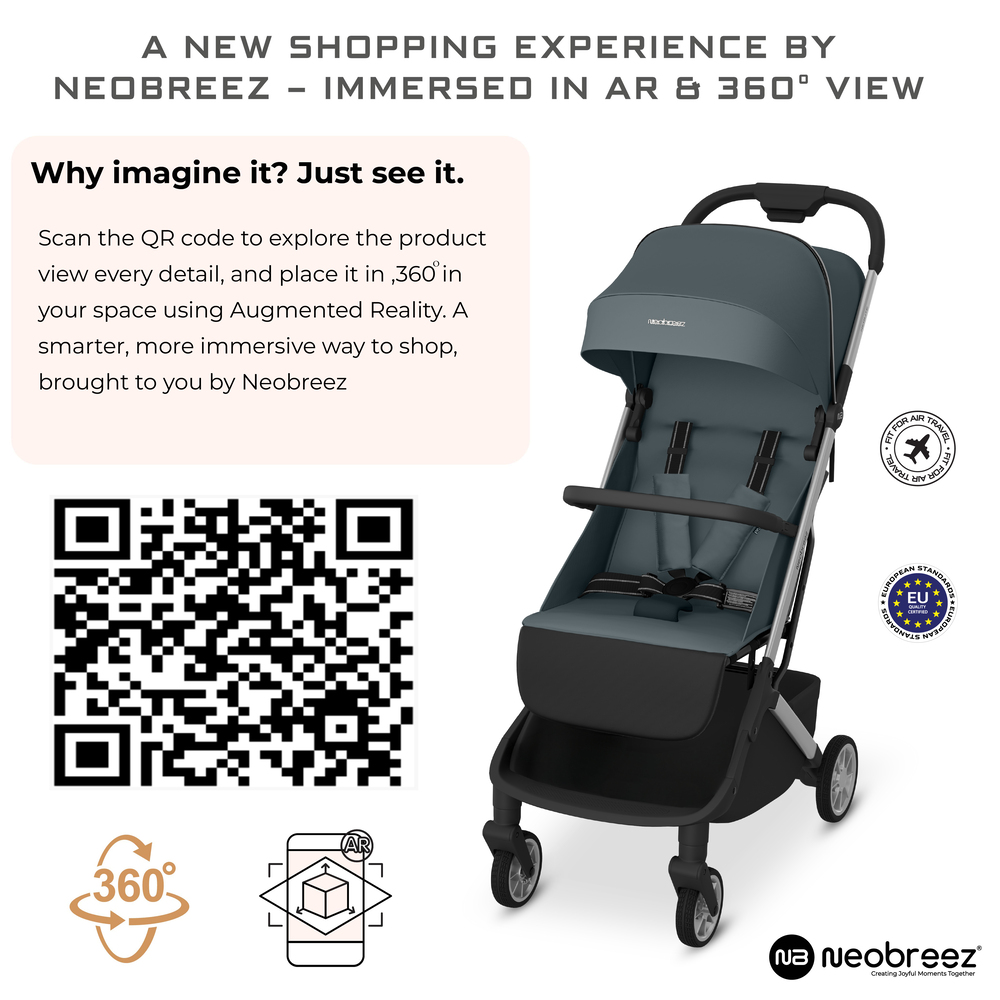 Neobreez - Neolite Compact Cabin Stroller Travel Stroller - Grey