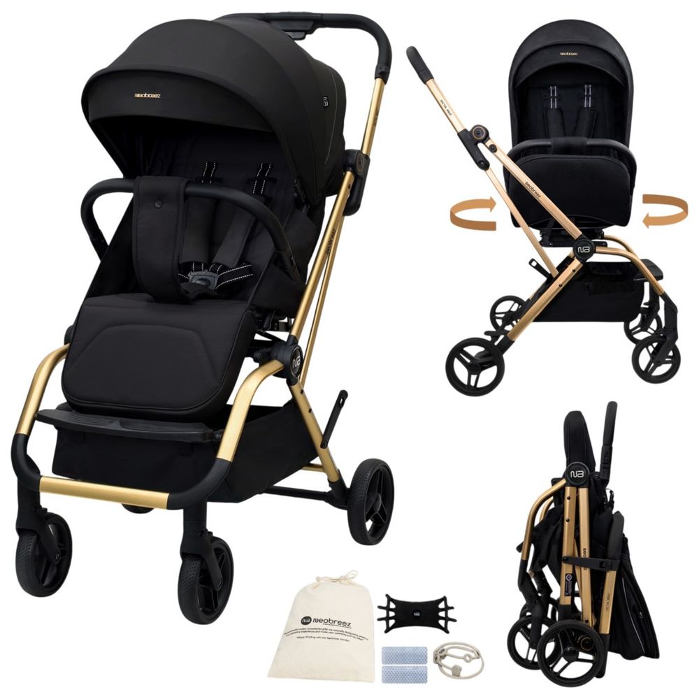 Neobreez - Octa 360 Degree Reversible Stroller Compact Travel Stroller - Black