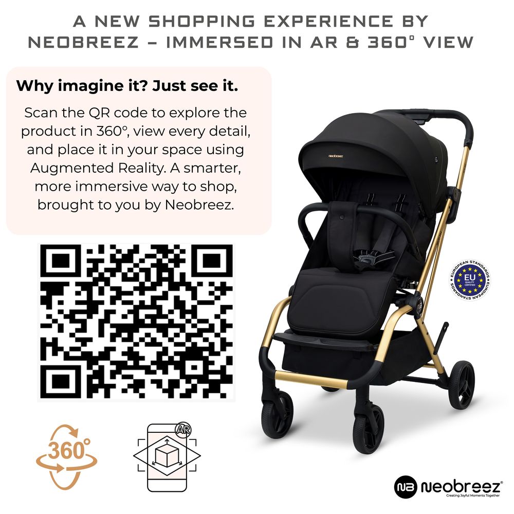 Neobreez - Octa 360 Degree Reversible Stroller Compact Travel Stroller - Black