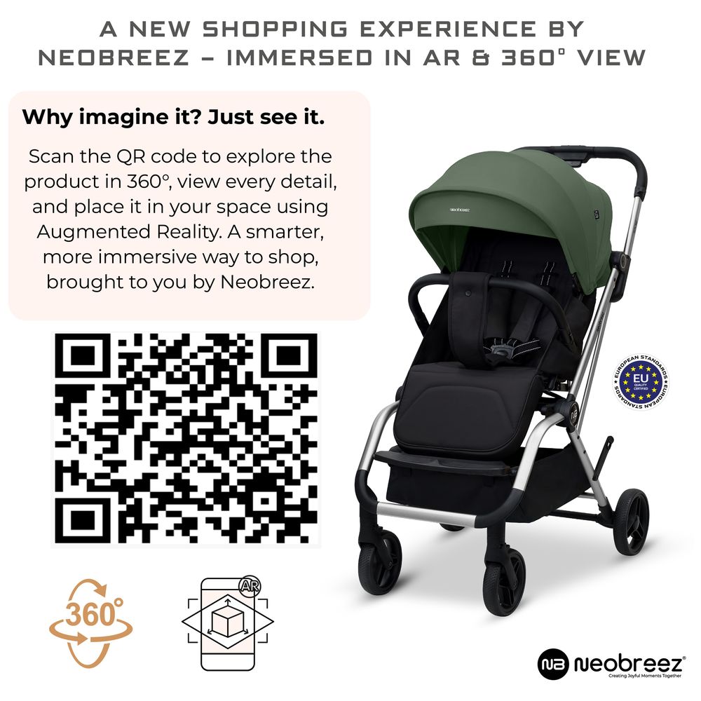 Neobreez - Octa 360 Degree Reversible Stroller Compact Travel Stroller - Green/Black