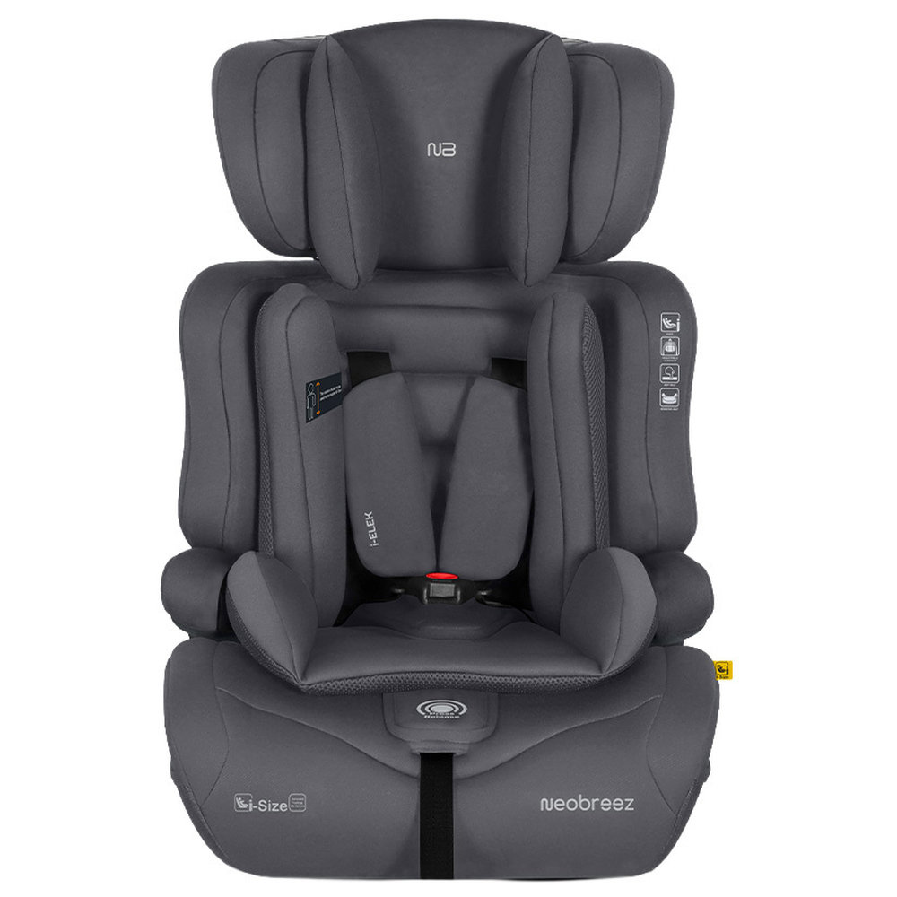 Neobreez i-ELEK 3-in-1 Toddler Car Seat, i-Size, 9m-12Y - Grey