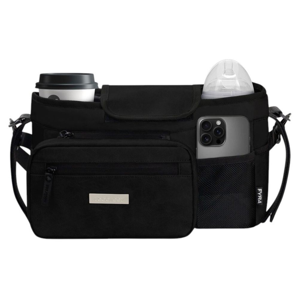 Neobreez Fyra Stroller Organizer Caddy with Insulated Cup Holder - Black