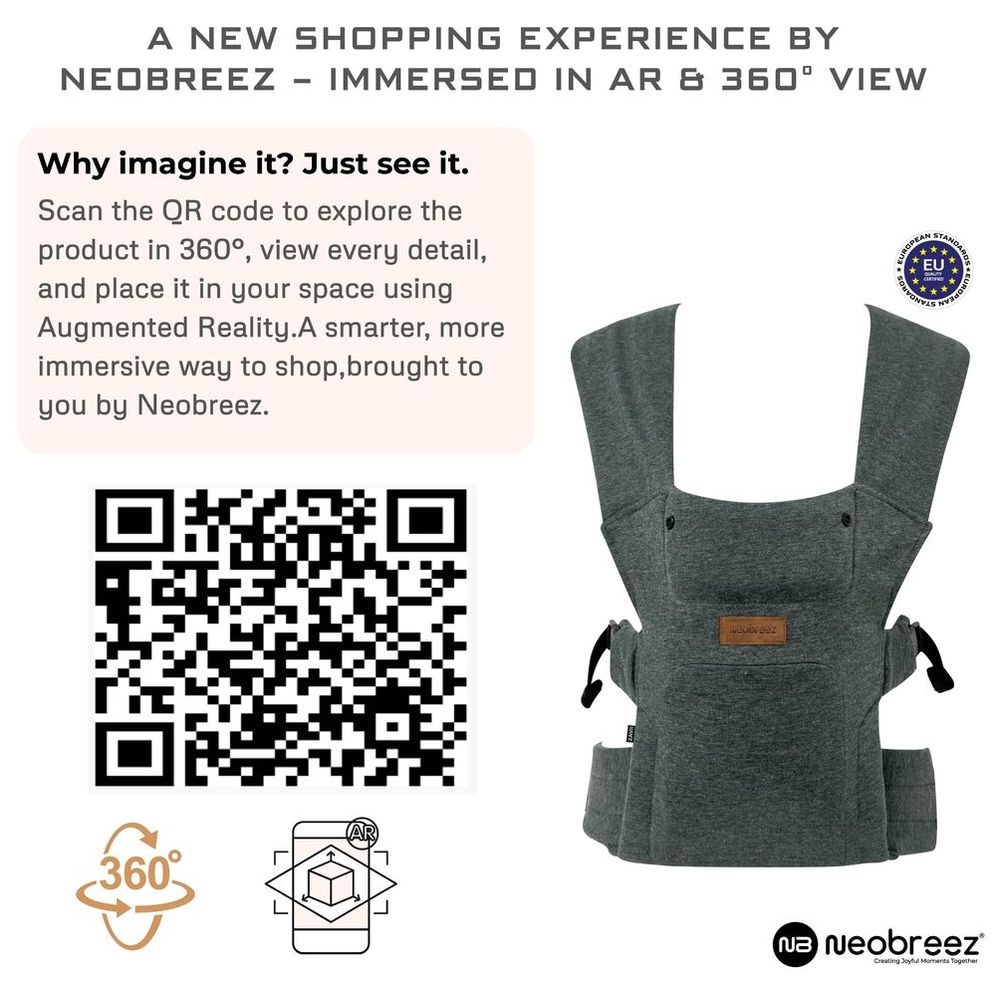 Neobreez - Zavii Convertible Baby Carrier, Newborn-Toddler - Grey