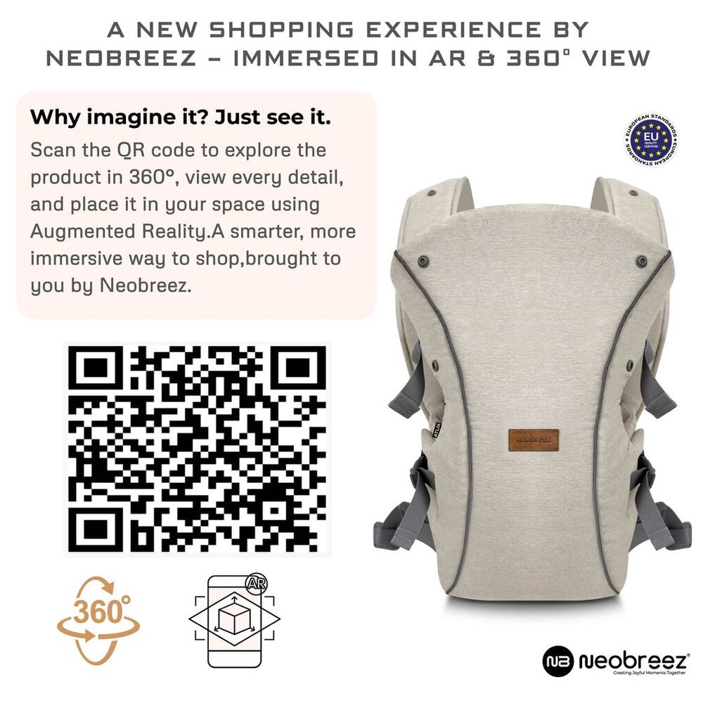 Neobreez Atlix 3-In-1 Convertible Baby Carrier, Newborn-Toddler - Beige