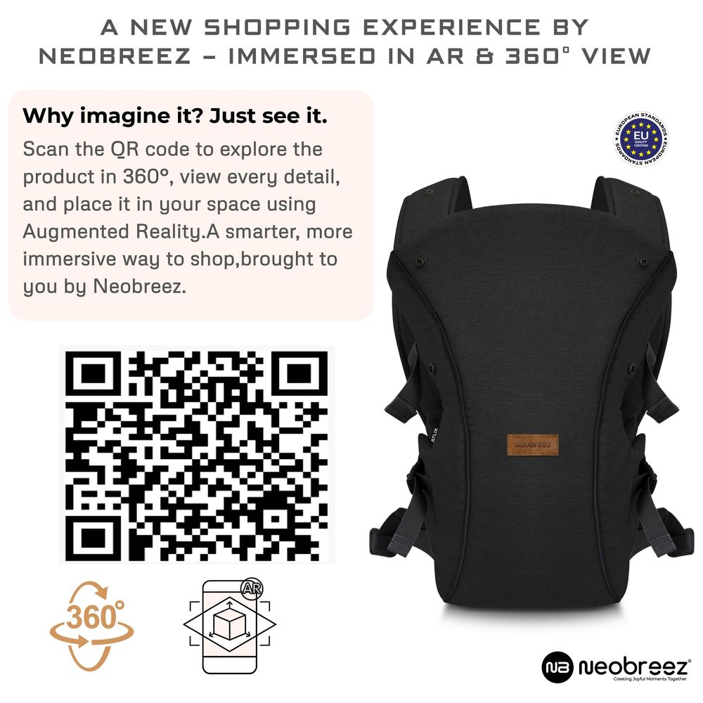 Neobreez Atlix 3-In-1 Convertible Baby Carrier, Newborn-Toddler - Black