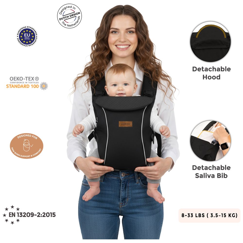 Neobreez Atlix 3-In-1 Convertible Baby Carrier, Newborn-Toddler - Black