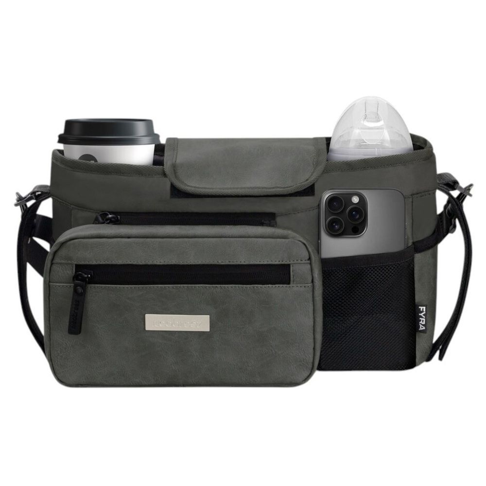 Neobreez Fyra Stroller Organizer Caddy with Insulated Cup Holder - Dark Grey