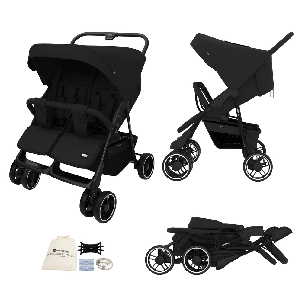 Neobreez - Duadx Double Stroller Twin Stroller - Black